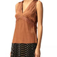 Elegant Silk Blend V-Neck Lace Top