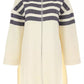 Elegant Striped Wool Blend Coat