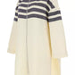 Elegant Striped Wool Blend Coat