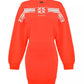 Chic Red Logo Sweatshirt Dress