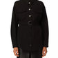 Sophisticated Black Shirt Jacket with Belt