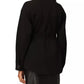 Sophisticated Black Shirt Jacket with Belt