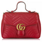 Elegant Chevron Quilted Red Leather Crossbody