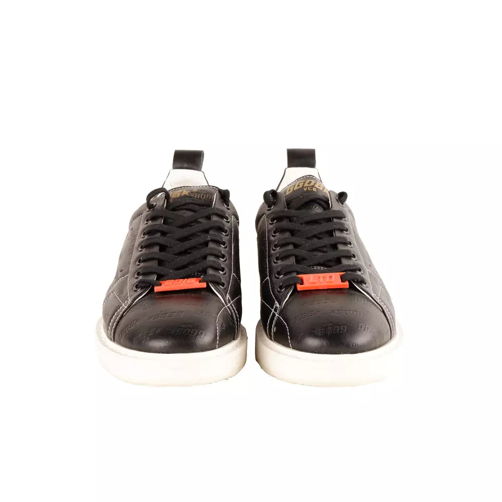 Chic Black Leather Low Sneakers for Women