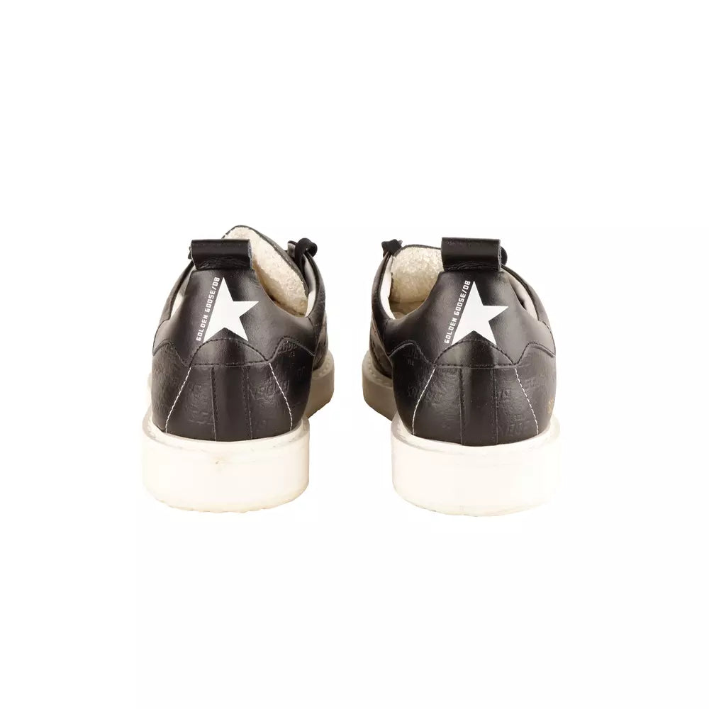 Chic Black Leather Low Sneakers for Women