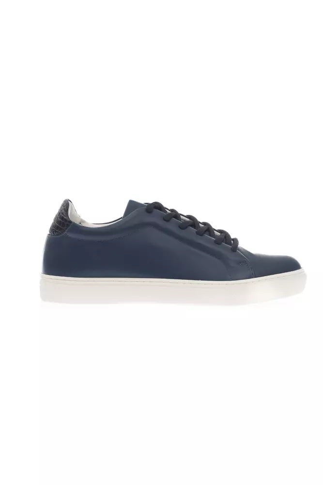 Blue Leather Men Sneaker