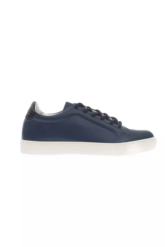 Blue Leather Men Sneaker
