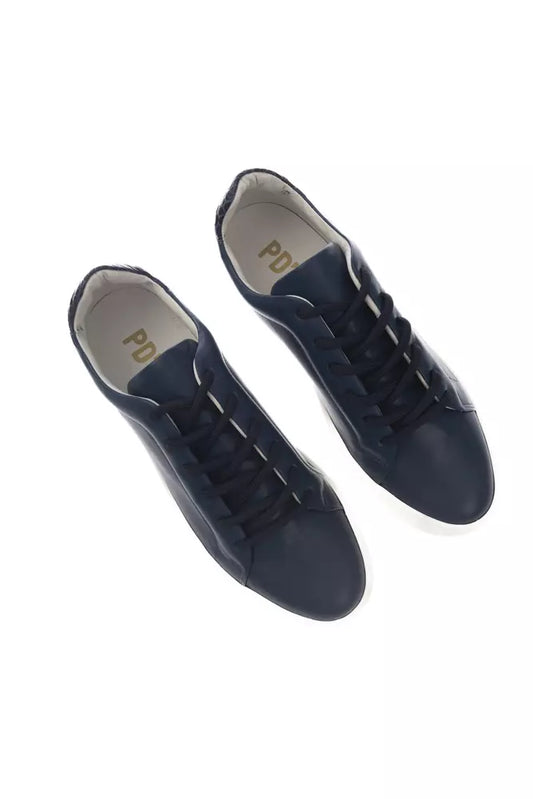 Blue Leather Men Sneaker