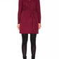 Elegant Red Draped V-Neck Dress