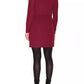 Elegant Red Draped V-Neck Dress