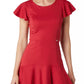 Chic Short-Sleeved Crew-Neck Red Dress
