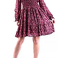 Abstract Print V-Neck Fil Coupe Dress