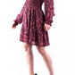 Abstract Print V-Neck Fil Coupe Dress