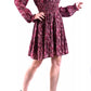 Abstract Print V-Neck Fil Coupe Dress