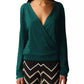 Silk Blend V-Neck Sweater with Ribbed Detail