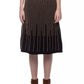Elegant Gold-Striped Midi Skirt