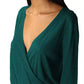 Silk Blend V-Neck Sweater with Ribbed Detail