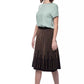 Elegant Gold-Striped Midi Skirt