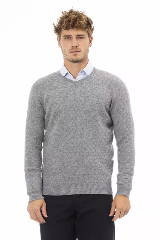 Gray Wool Men Sweater