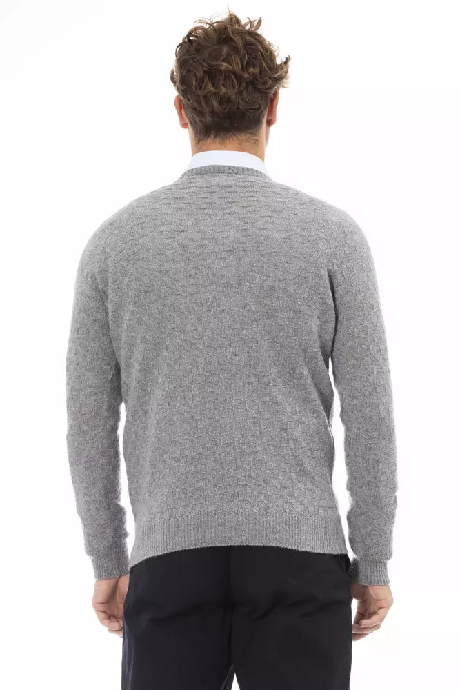 Gray Wool Men Sweater