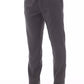 Gray Polyester Men Pants