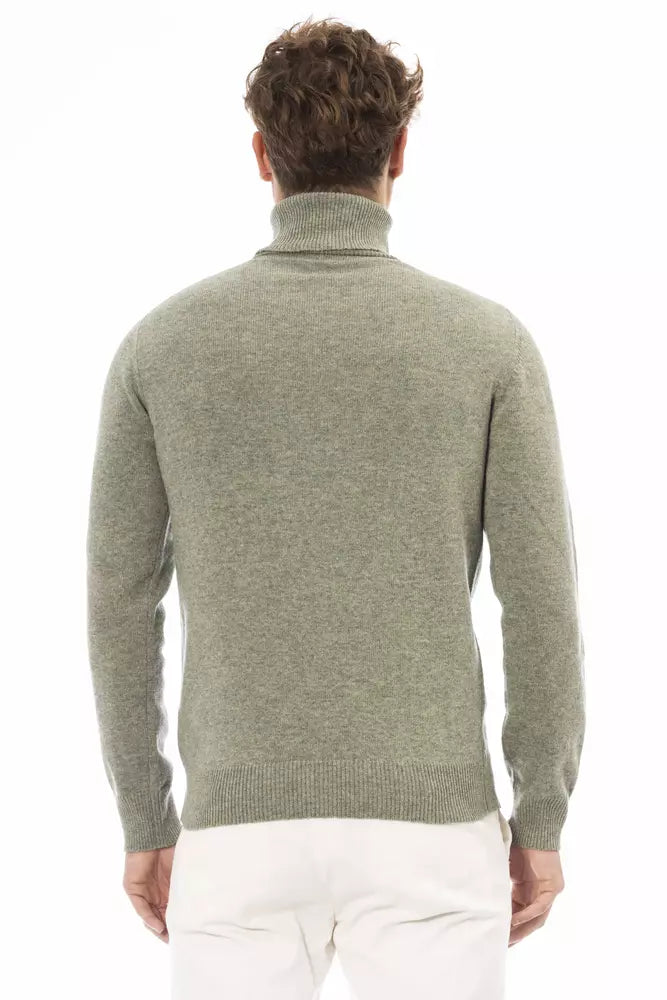 Green Wool Men Sweater