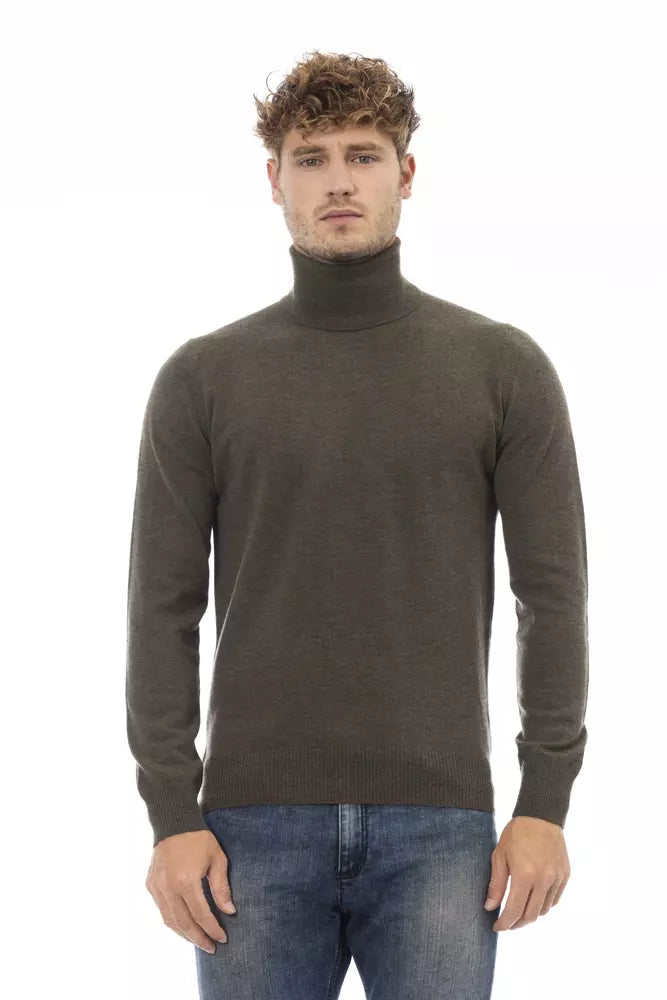 Green Wool Men Sweater