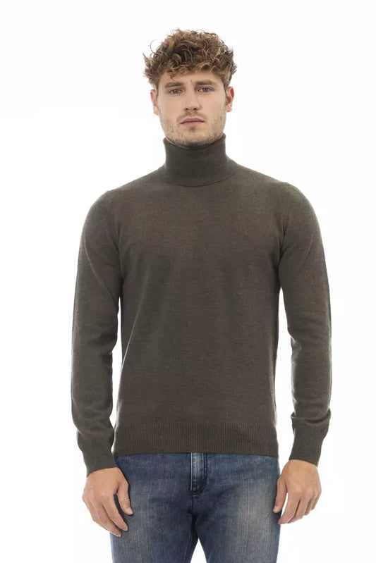 Green Wool Men Sweater
