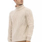 Beige Merino Wool Men Sweater