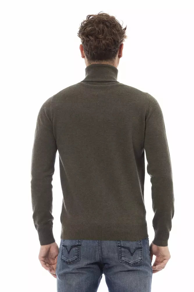 Green Wool Men Sweater