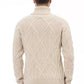 Beige Merino Wool Men Sweater