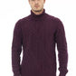 Purple Merino Wool Men Sweater