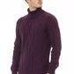 Purple Merino Wool Men Sweater