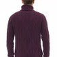 Purple Merino Wool Men Sweater