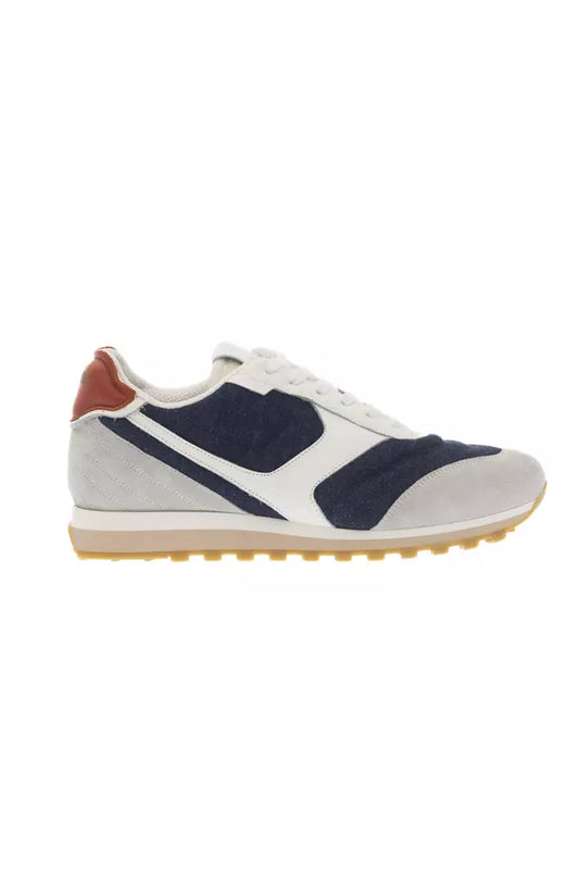 Blue Leather Men Sneaker