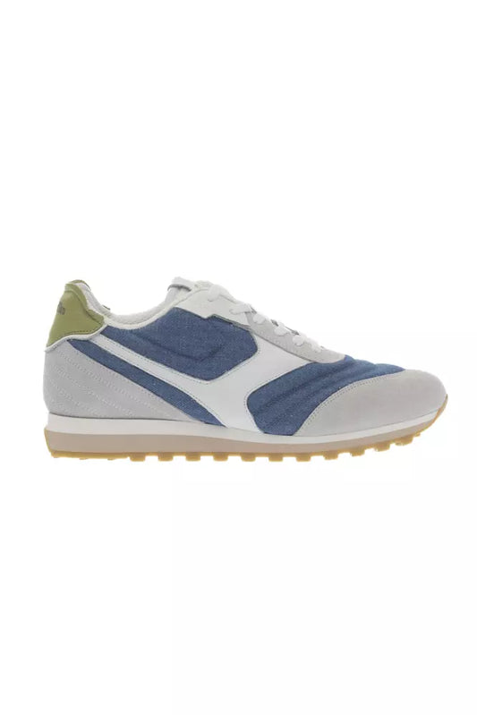 Light Blue Leather Men Sneaker