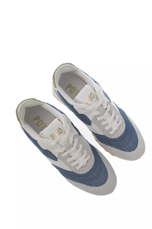 Light Blue Leather Men Sneaker