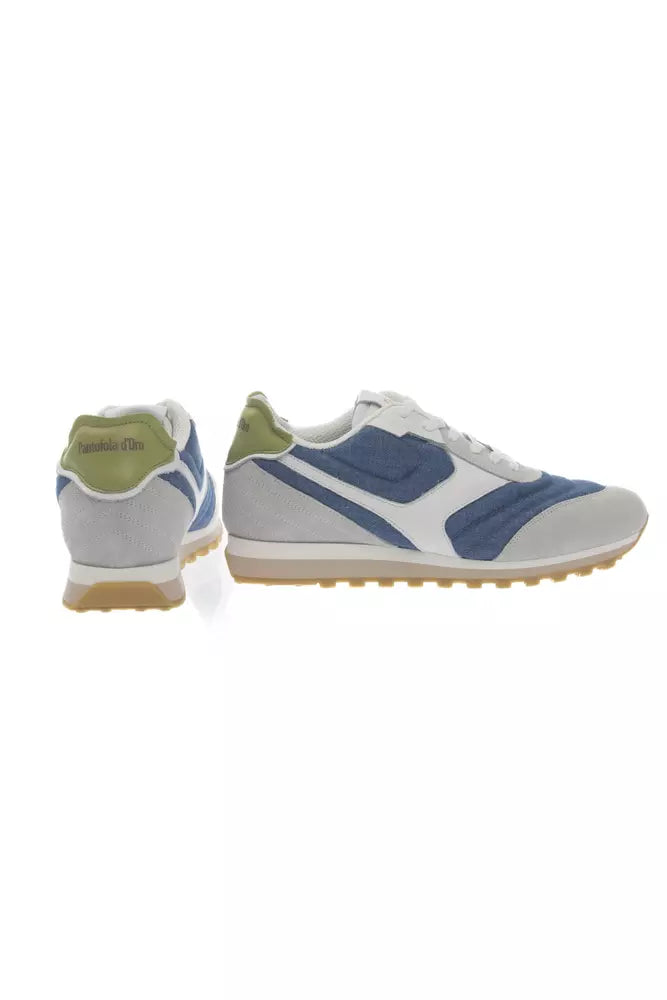 Light Blue Leather Men Sneaker