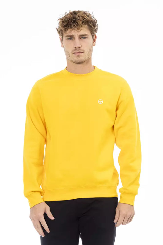 Yellow Cotton Men Sweater