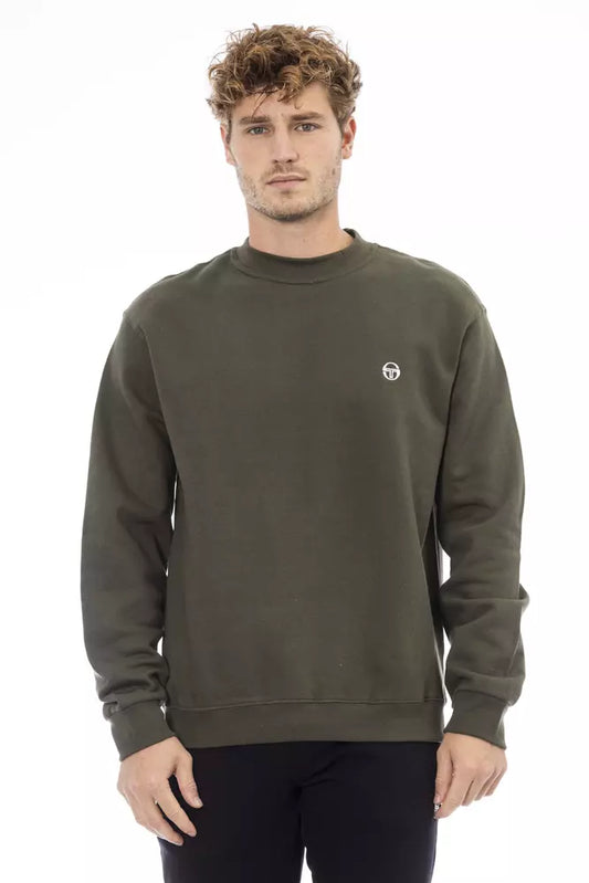 Green Cotton Men Sweater