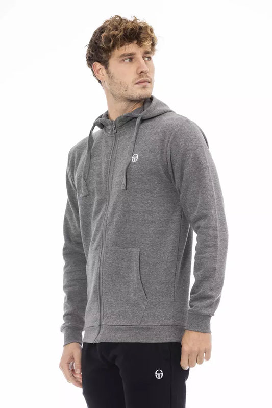 Gray Cotton Men Hoodie