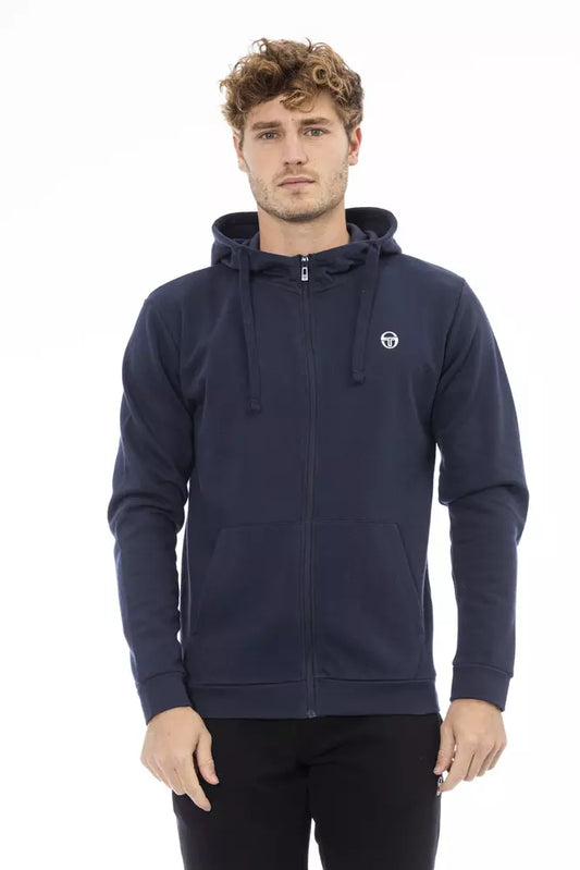 Blue Cotton Men Sweatshirt
