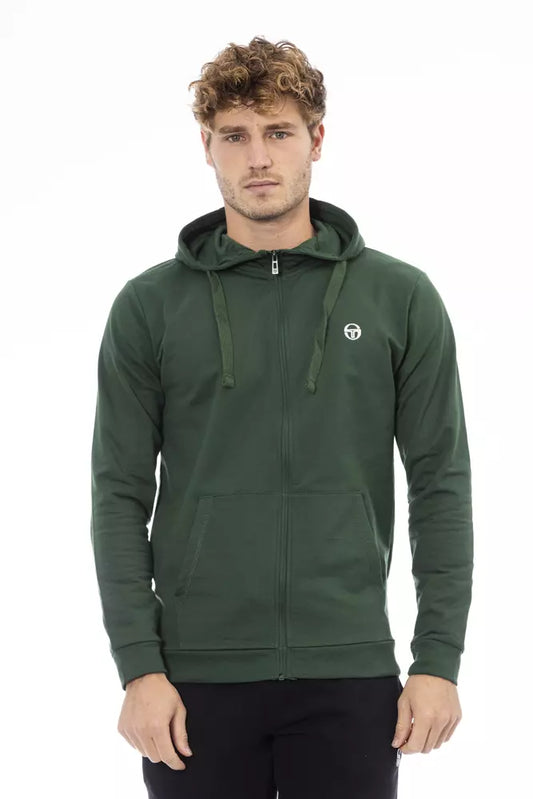 Green Cotton Men Sweater