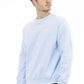 Light Blue Cotton Men Sweater