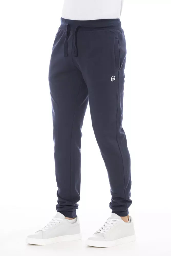 Blue Cotton Men Pants