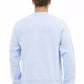 Light Blue Cotton Men Sweater