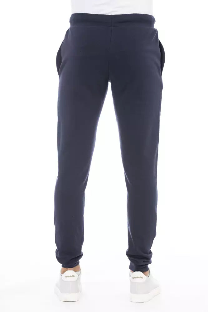 Blue Cotton Men Pants