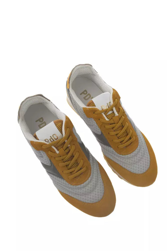 Orange Leather Men Sneaker