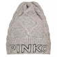 Chic Gray Braided Winter Beanie with Stud Detail