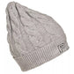 Chic Gray Braided Winter Beanie with Stud Detail